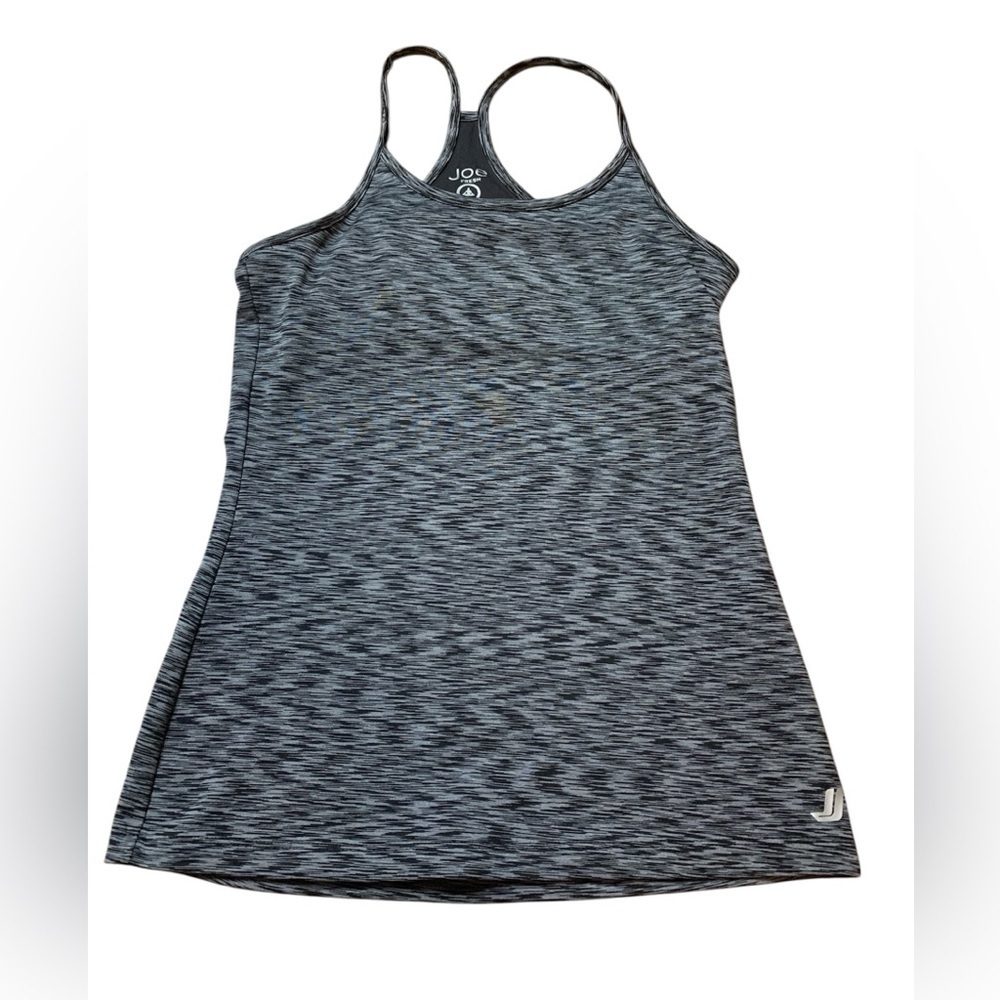 Joe Fresh Space Dye Active Racerback Tank Top - Grey/Black - XS